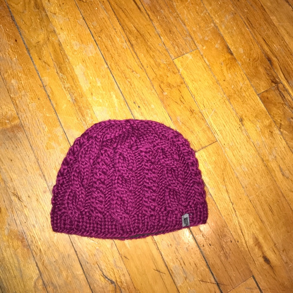 NorthFace purple knit skull cap